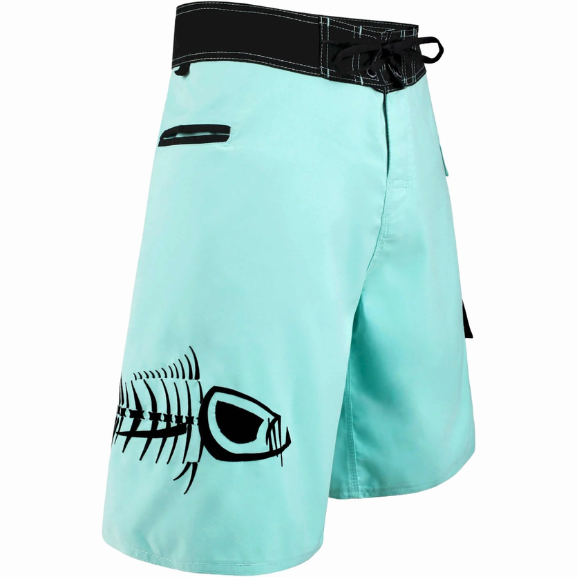 Seafoam and Black Waterman 5 Pocket Board Shorts