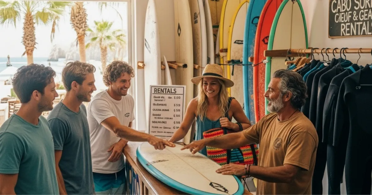 alquilar tablas de surf en Cabo San Lucas