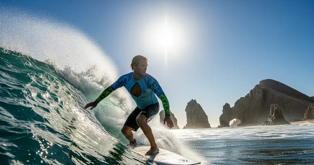 rash guard de manga larga en Cabo San Lucas