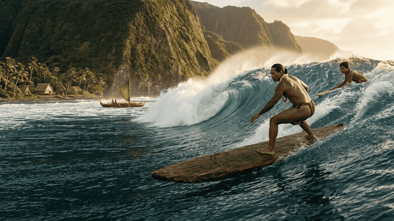 origen del surf en las islas del Pacífico