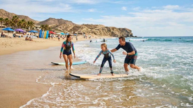 playas familiares para surfear en Los Cabos