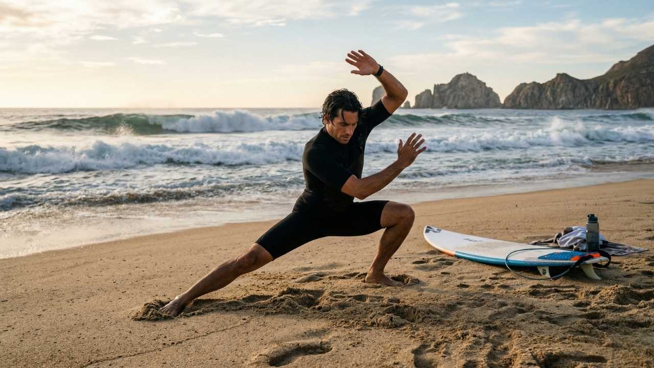 Calentamiento dinámico antes de entrar al agua