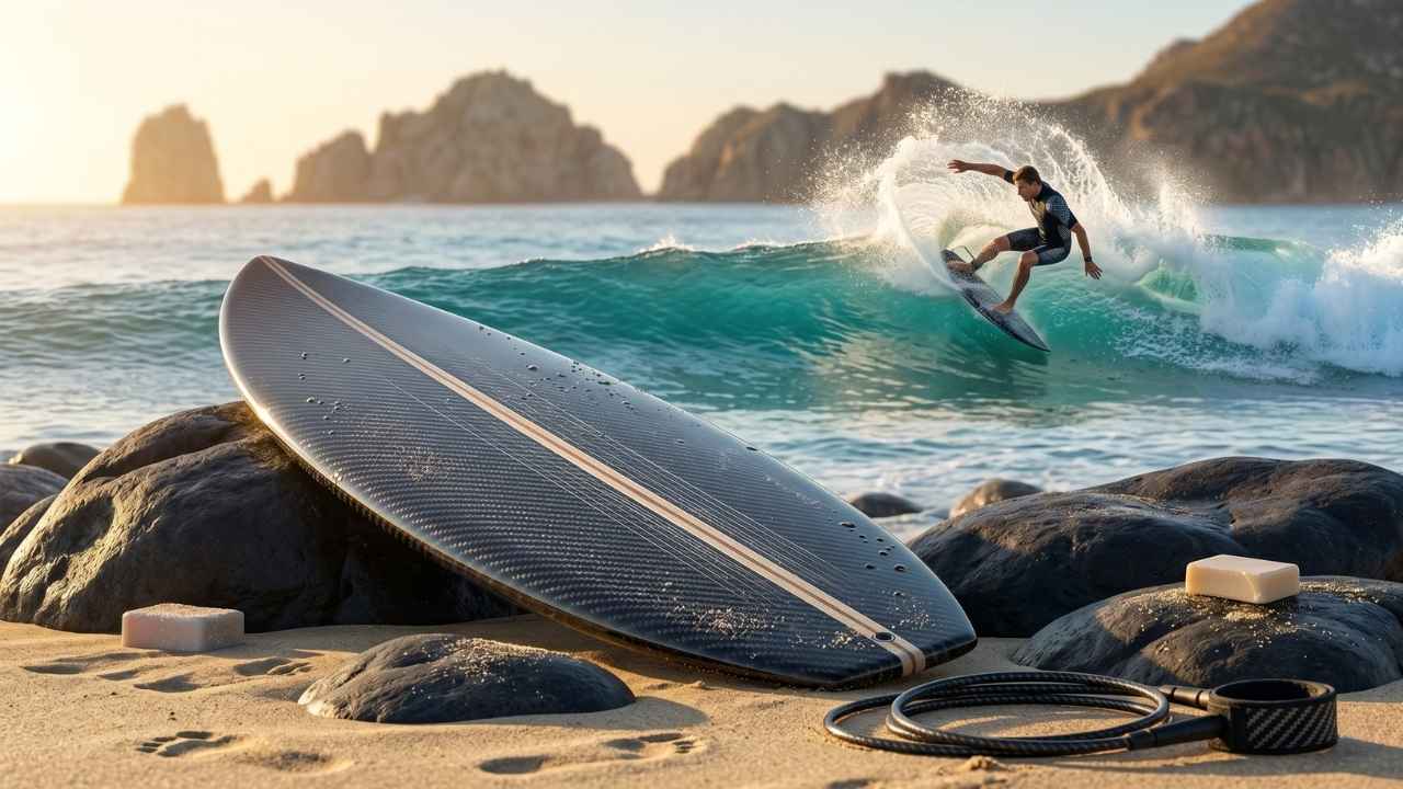 resin and carbon shortboard in Los Cabos (1)