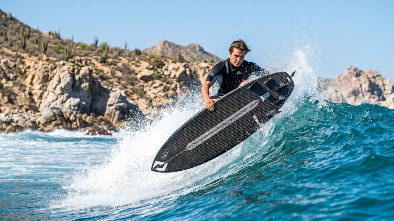 resin and carbon shortboard in Los Cabos