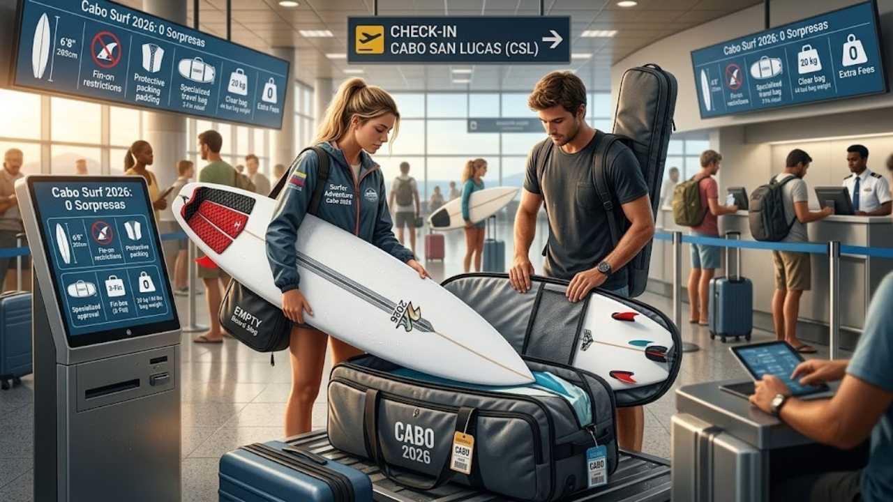 viajar con tablas a Cabo