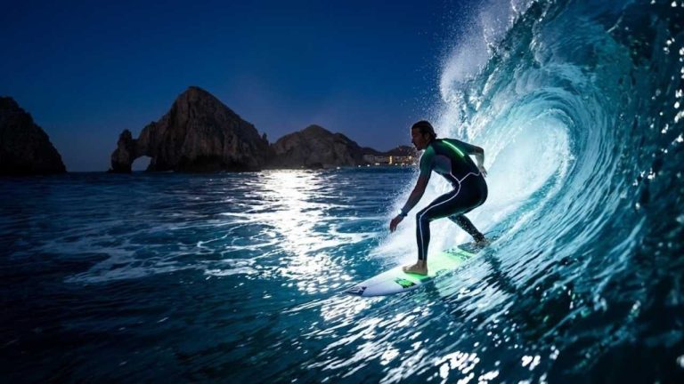 night surfing in Cabo San Lucas